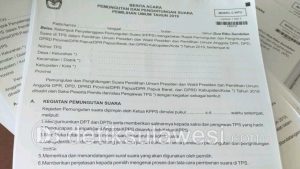 Astaga, Formulir C1 KPU Bolmut Tertulis DPR Papua Barat