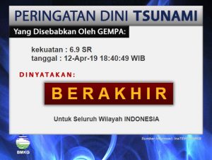 Gempa 6,9 SR Guncang Banggai, Peringatan Dini Tsunami Sudah Berakhir