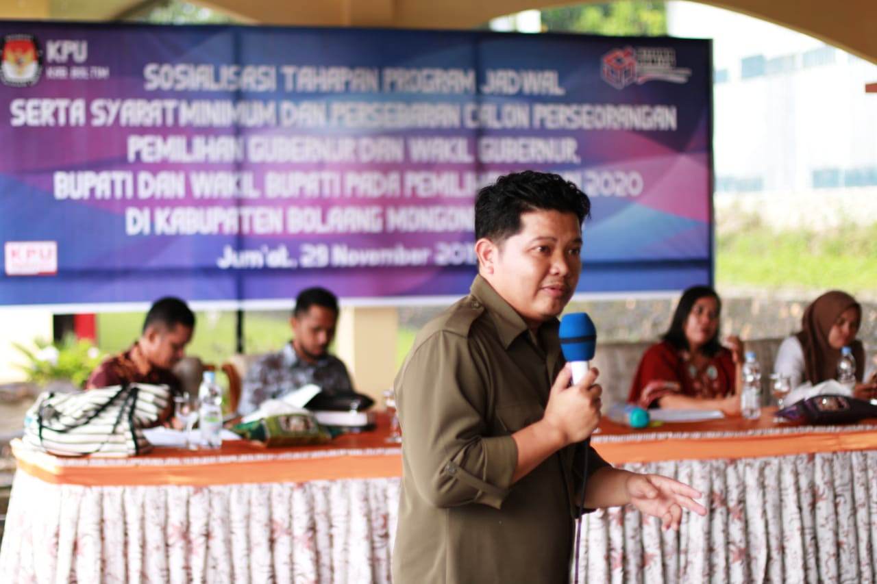 KPU Boltim Gelar Sosialisasi Tahapan Calon Perseorangan di Modayag