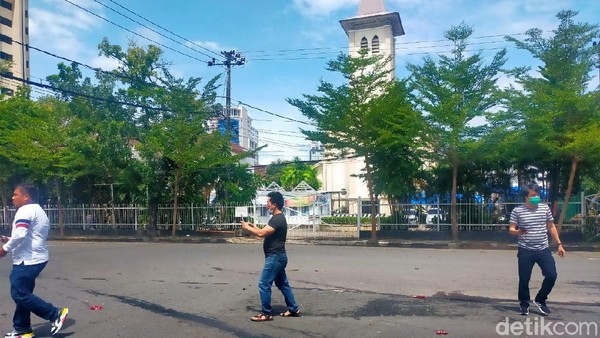 Lokasi Ledakan di Makassar (Ibnu Munsir/Detikcom)
